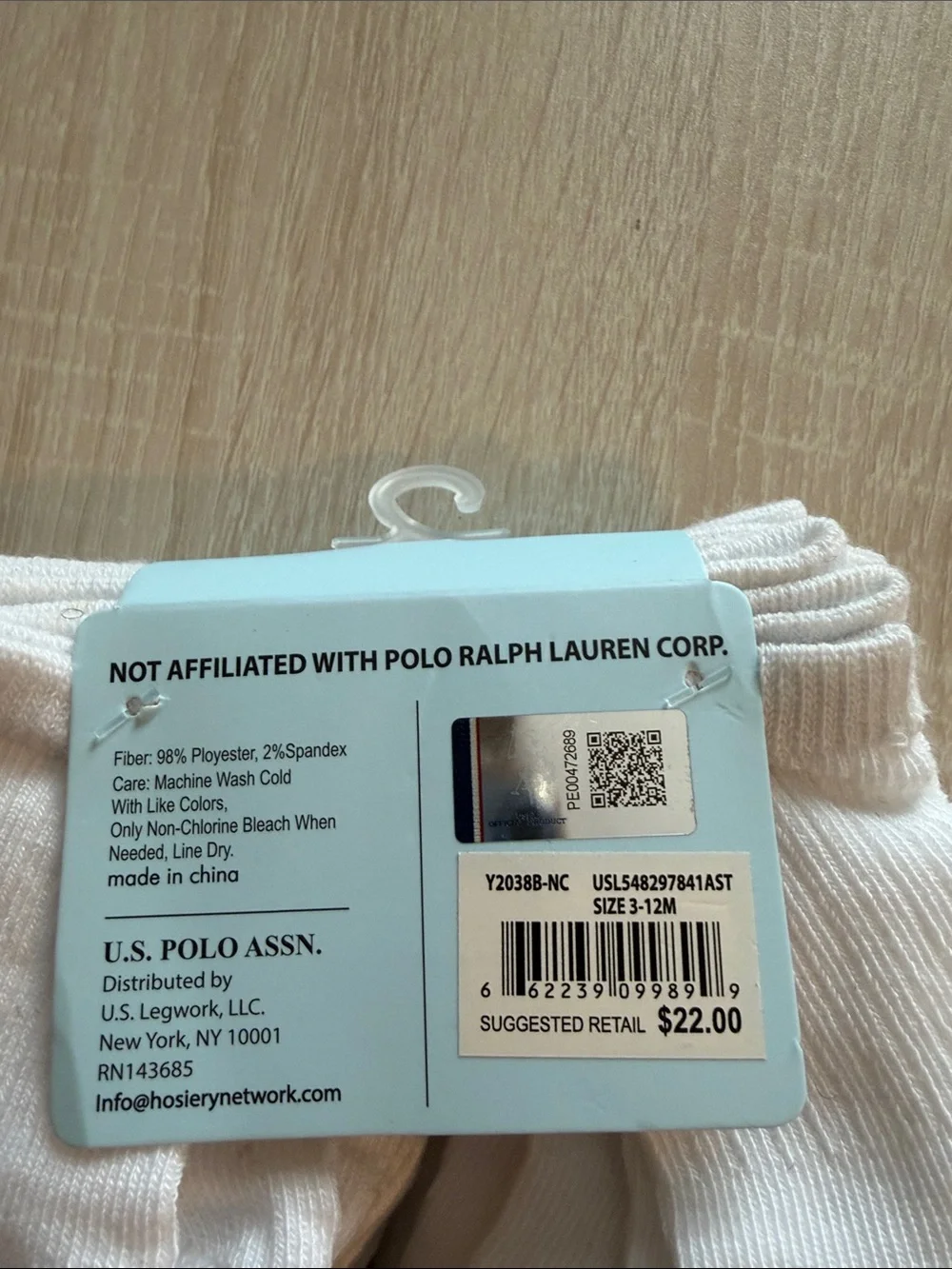 U.S. Polo Assn. White Crew Athletic Socks - 10 Pack